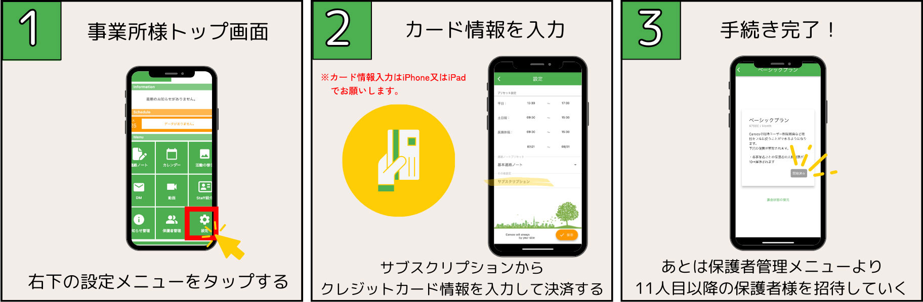 ベーシックプランへの申込手順